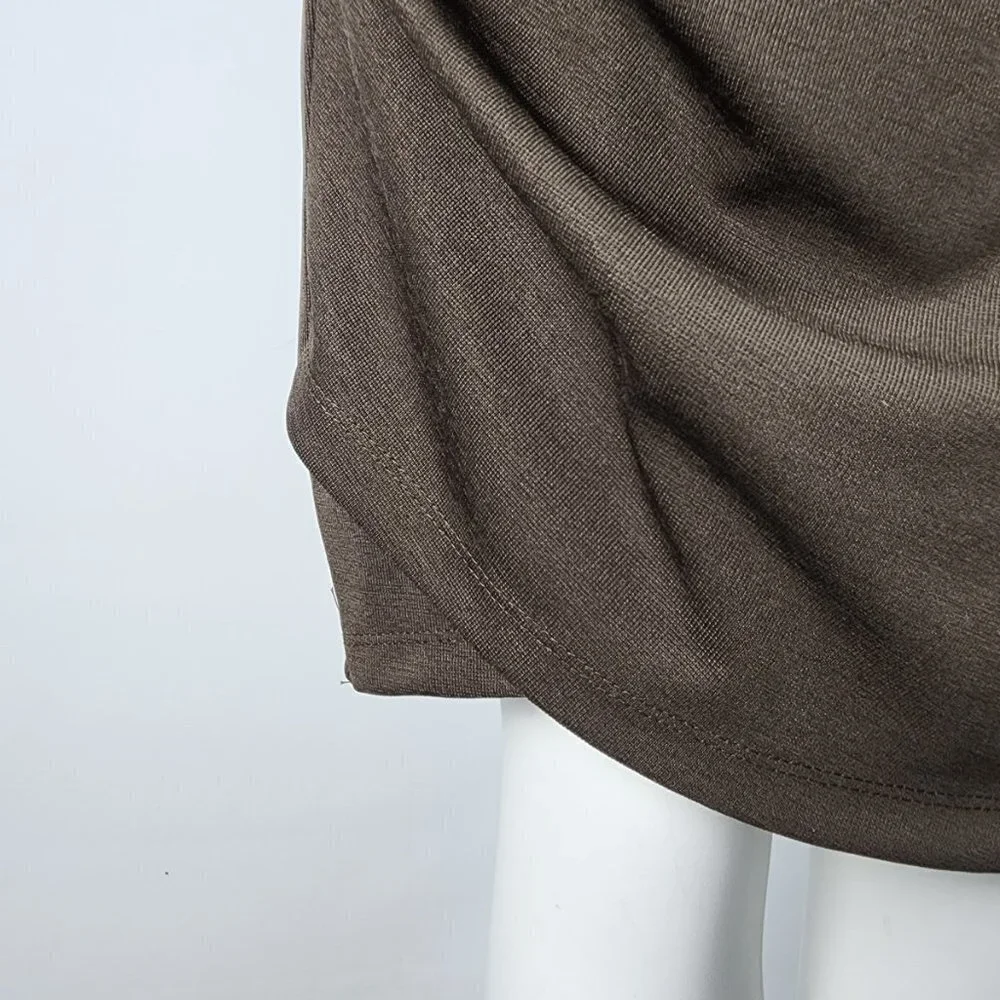 Dynamite Brown Long Sleeve Ruched Knee Length Dress Size L/XL - Picture 5 of 10